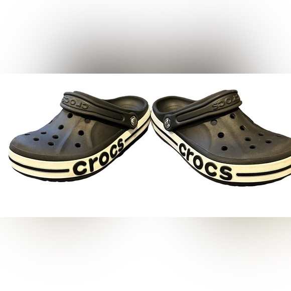 Crocs Unisex Black White Sandals Clogs  Slip on Rubber Shoes Men’s 4 Women’s 6 - Picture 3 of 10